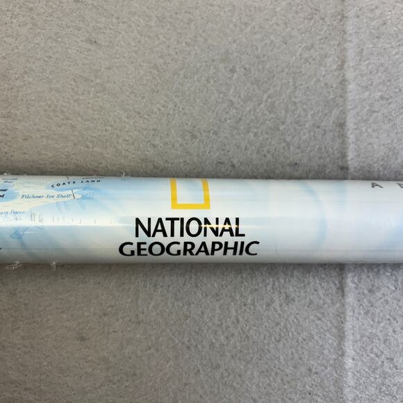 National Geographic Laminated World Decorator Map 46x30.5 Landforms Education - Picture 5 of 7